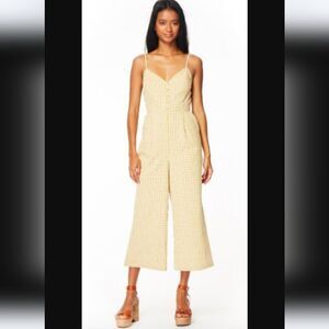 LOST + WANDER MISMOSA JUMPSUIT Yellow White Gingam Check Size L
